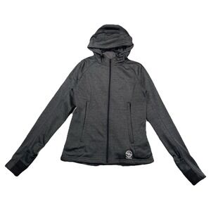 Loki Gear Tech Hoodie Full Zip Gray Mittens Packable Women's XS